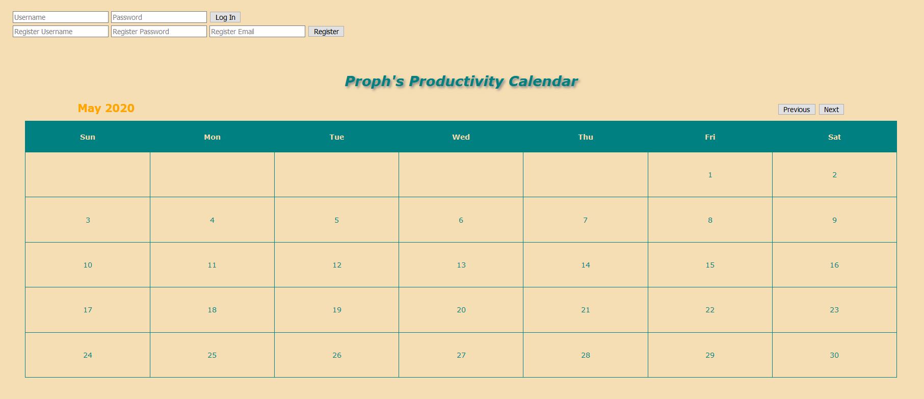 calendar project